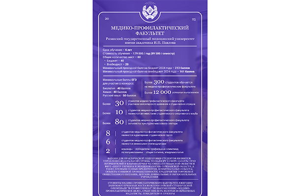 СТАНЬТЕ ЩИТОМ ЗДОРОВЬЯ НАЦИИ — УЧИТЕСЬ НА МЕДИКО-ПРОФИЛАКТИЧЕСКОМ ФАКУЛЬТЕТЕ РЯЗГМУ!